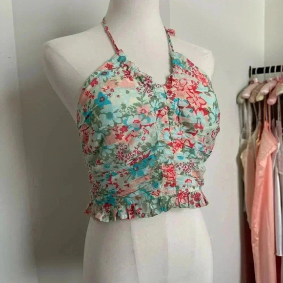 American eagle  floral boho cropped top S - Picture 3 of 5